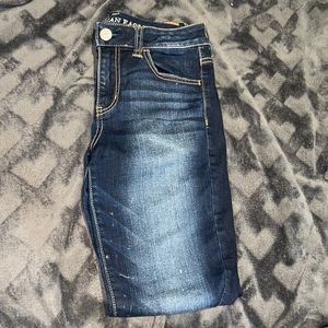 American Eagle Hi-rise dark blue jeggings size 4 petite style jeans